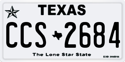 TX license plate CCS2684
