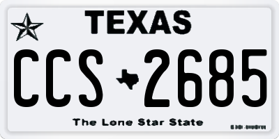 TX license plate CCS2685