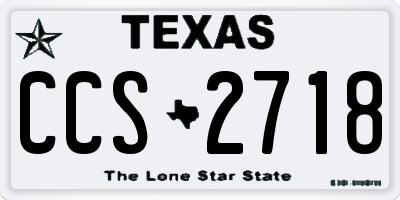 TX license plate CCS2718