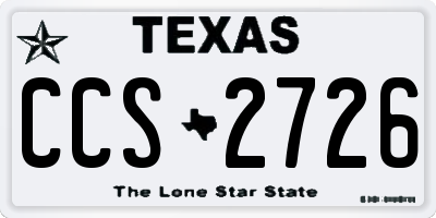 TX license plate CCS2726