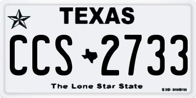 TX license plate CCS2733