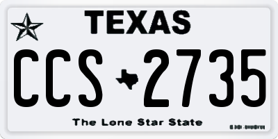 TX license plate CCS2735
