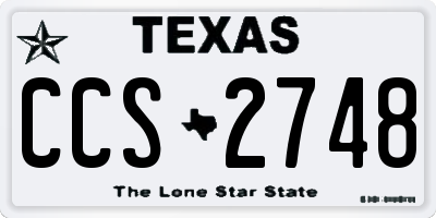 TX license plate CCS2748