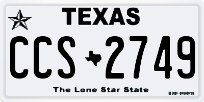 TX license plate CCS2749