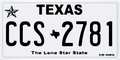 TX license plate CCS2781