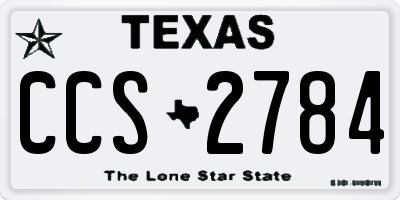 TX license plate CCS2784