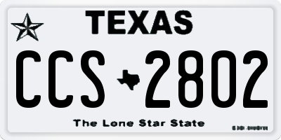 TX license plate CCS2802