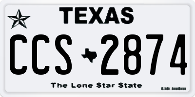 TX license plate CCS2874