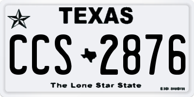 TX license plate CCS2876