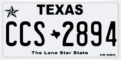 TX license plate CCS2894