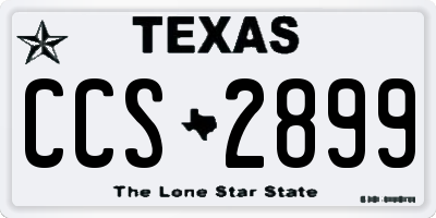 TX license plate CCS2899