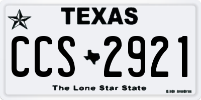 TX license plate CCS2921