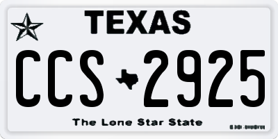 TX license plate CCS2925