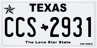 TX license plate CCS2931