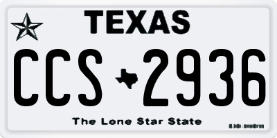 TX license plate CCS2936