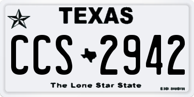 TX license plate CCS2942