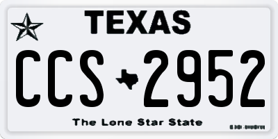 TX license plate CCS2952
