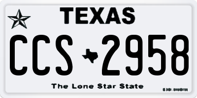 TX license plate CCS2958