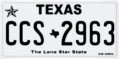 TX license plate CCS2963