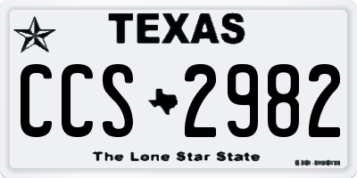 TX license plate CCS2982