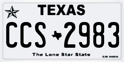 TX license plate CCS2983
