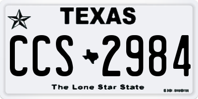 TX license plate CCS2984