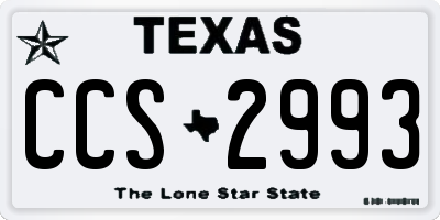 TX license plate CCS2993