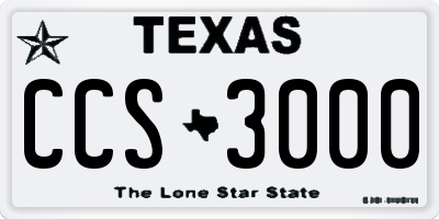 TX license plate CCS3000