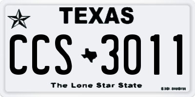 TX license plate CCS3011