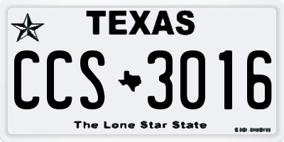 TX license plate CCS3016