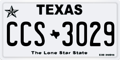 TX license plate CCS3029