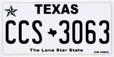 TX license plate CCS3063