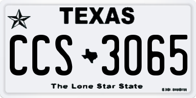 TX license plate CCS3065