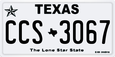 TX license plate CCS3067