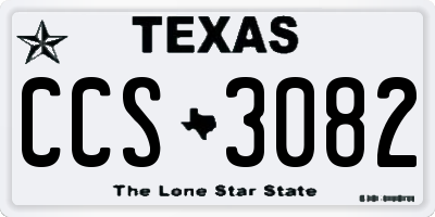 TX license plate CCS3082