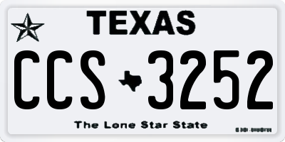 TX license plate CCS3252