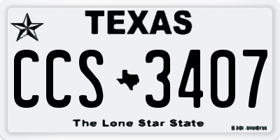 TX license plate CCS3407