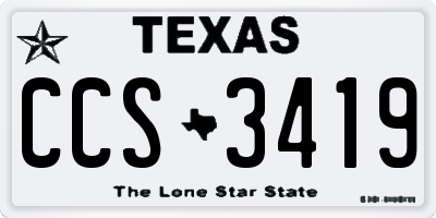 TX license plate CCS3419