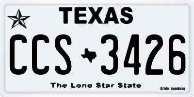 TX license plate CCS3426