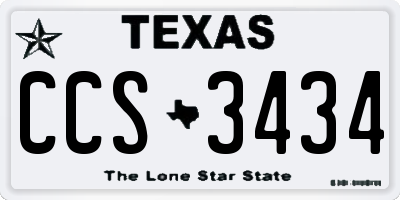 TX license plate CCS3434