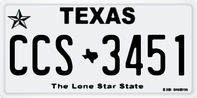 TX license plate CCS3451