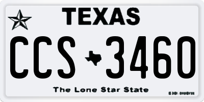 TX license plate CCS3460