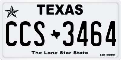 TX license plate CCS3464