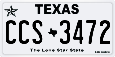 TX license plate CCS3472