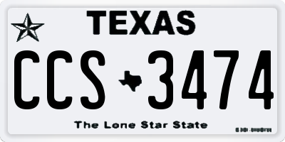 TX license plate CCS3474