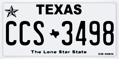 TX license plate CCS3498