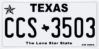 TX license plate CCS3503