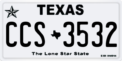 TX license plate CCS3532