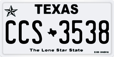 TX license plate CCS3538