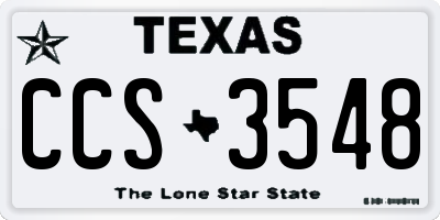 TX license plate CCS3548